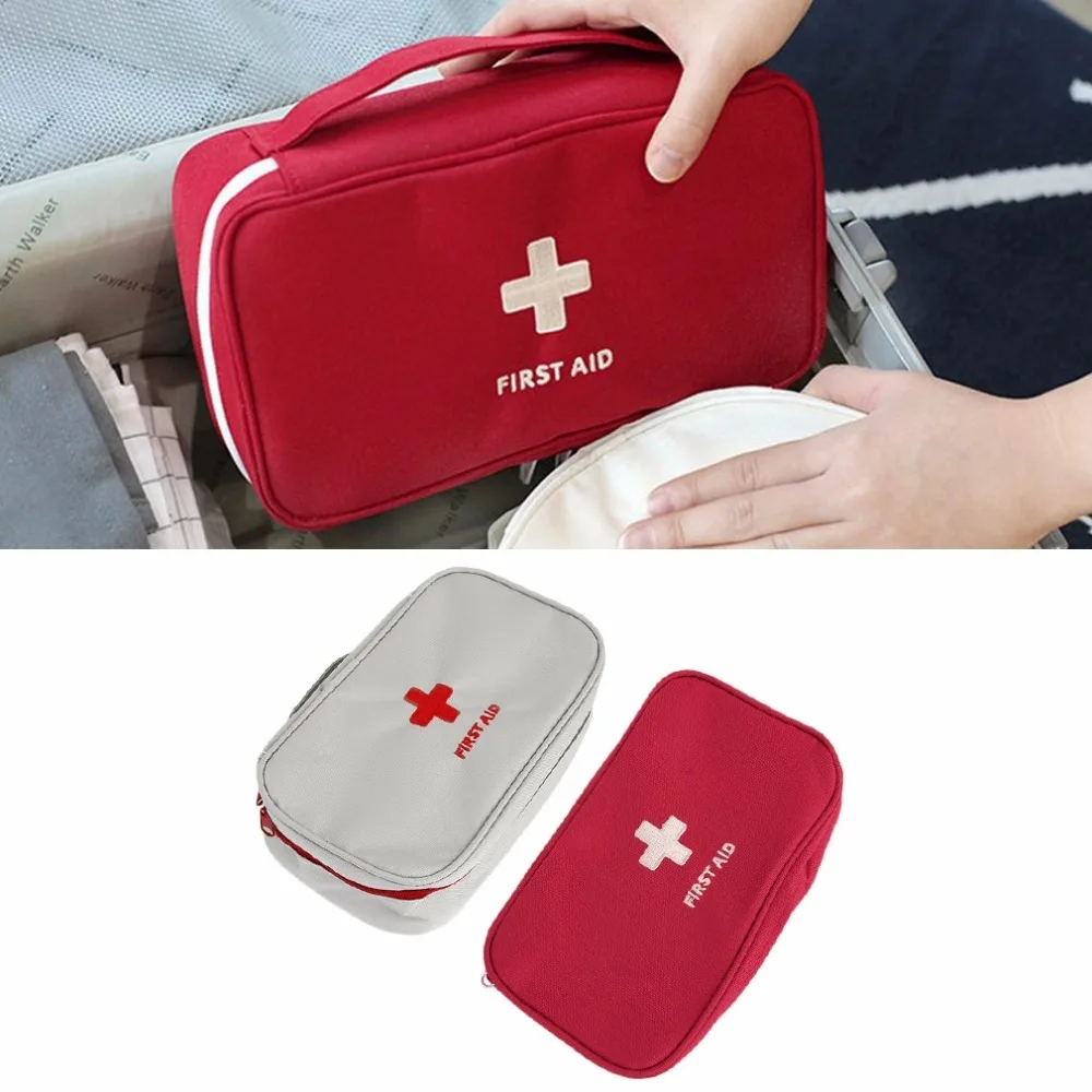 Multifunction Emergency Bag Zipper Nylon Pouch Camping Portable Handheld Medical Bag First Aid Kit Medicine Organizer Container