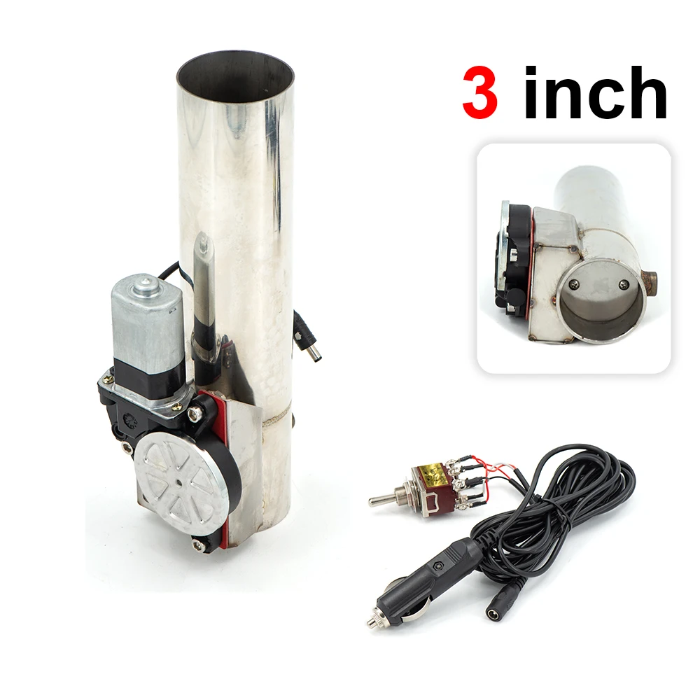 Straight Exhaust Pipe Electric Exhaust Valve With Switch Control 2inch