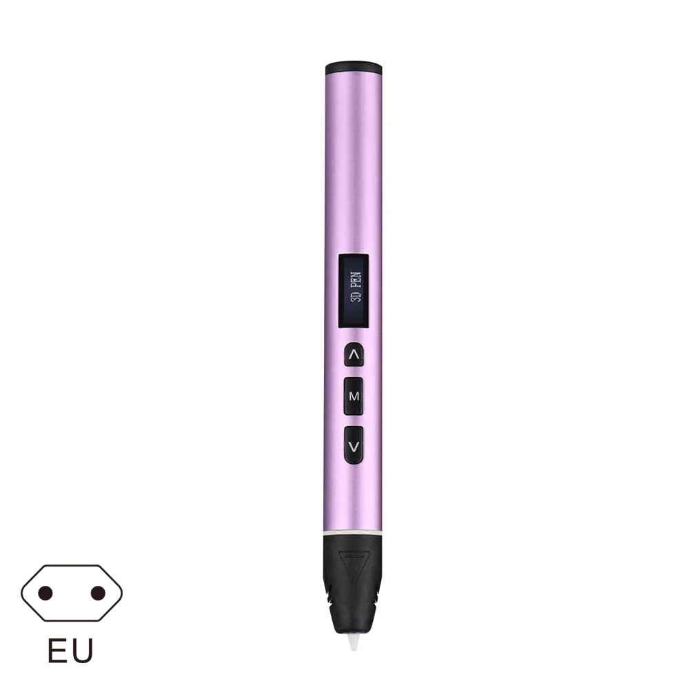 Pink EU plug 3D печать Ручка OLED дисплей Поддержка PLA PCL Режимы легко Управление ручки с принтом для подарков ING-SHIPPING - Цвет: Pink EU plug