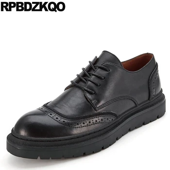 

office business male wingtip designer Italy italian men shoes brands high quality black brogue oxfords lace up 2019 dress brand