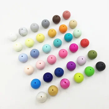 

100pcs/lot 10mm Food Grade Silicone Teething loose Beads DIY set Baby Chewing Jewelry Necklaces Teethers for baby show
