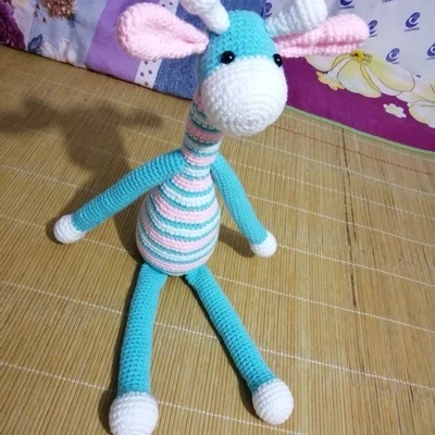 Симпатичные изготовленные вручную кукла "Жираф" вязаная игрушка, подарок, шерстяная вязаная кукла лучший подарок на день рождения (готовая