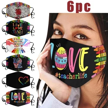 

6pc Printed Flower Mask Anti-pollution Breathable Mouth Mask Washable Reusable Dust-proof Masque De Protection Lavable