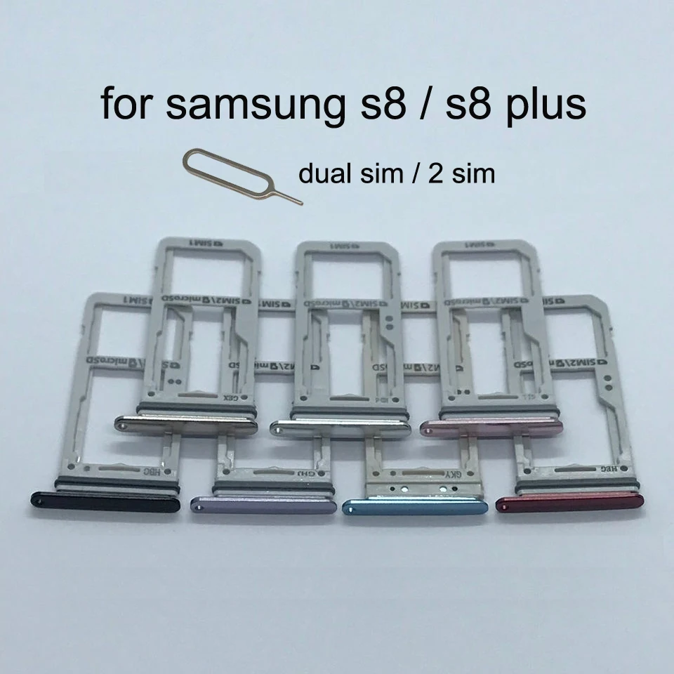 Carcasa de teléfono Original para Samsung Galaxy S8 G950 G950F S8 Plus G955 G955F, adaptador de tarjeta SIM y soporte de bandeja para tarjeta Micro SD