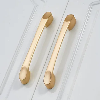 Champagne Gold Door Handles Aluminum alloy Cabinet Handle Drawer Knobs Wardrobe Pulls Kitchen Handle Furniture Hardware