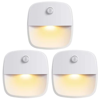 

3PCS Motion Sensor LED Night Light Wireless Wall Lights Magnet Battery Closet Stairs Bathroom Kitchen Emergency Cabinet Lamps
