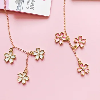 

1X Diamond Flowers Metal Chain Pendant Bookmark Marker of Page Stationery