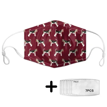 

Women Washable Red Mouth Mask with PM2.5 Cute Welsh Terrier Dog Print Dust-proof Face Mask Causal Female Protective Masks Masque