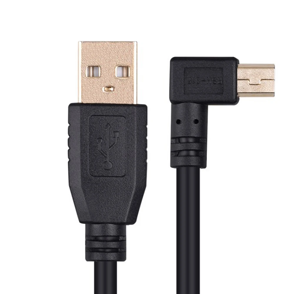 미니 USB 케이블 고속 충전 및 데이터 전송 연장 케이블, 디지털 카메라 MP3 MP4 PC용, 1.5M, 2M, 3 M, 5M, 10M, 20M, 90 도, 5 핀