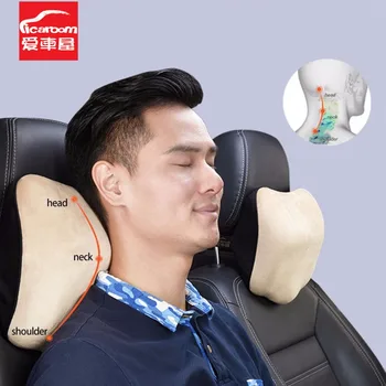 

ICAROOM Breathable Car Headrest Neck Pillows Cushion Shoulder Pad Cover Supplies Support Neck Auto Comfortabl Safety Pillow