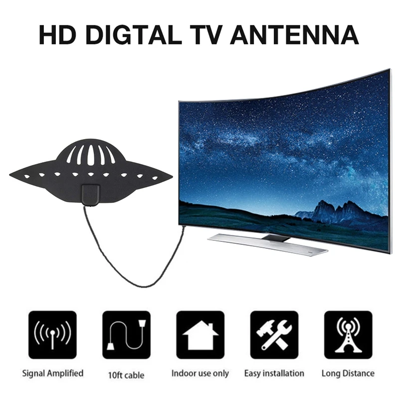 UFO shape 960Miles 4K HD ТВ антенна с приемником сигнала Усилитель 28DB с высоким коэффициентом усиления цифровая ТВ антенна FM/VHF/UHF мини DVB-T-Hot