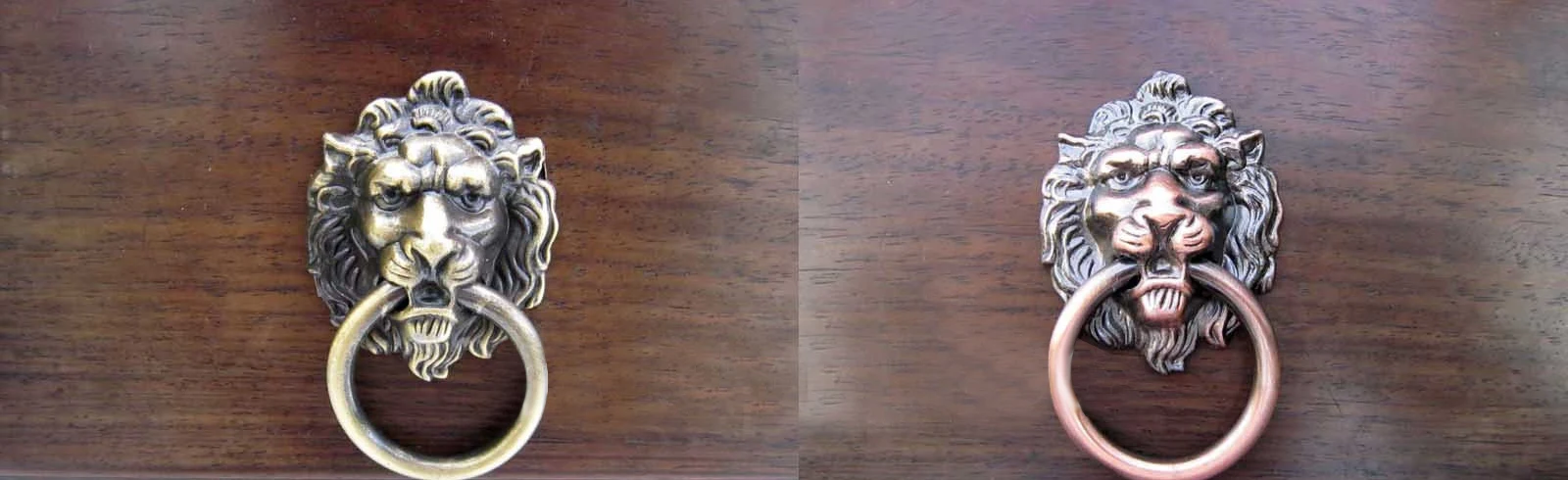 2xRetro Lion Head Pull Handle Door Cabinet Dresser Drawer Knob Antique Brass
