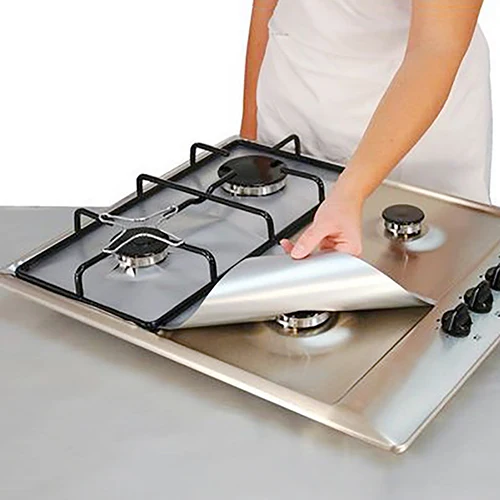 4Pcs/Set Gas Stove Cooker Boiler Hob Oil Protector Furnace Surface Protection Protecting Pad Mat Liner Clean Mat Pad