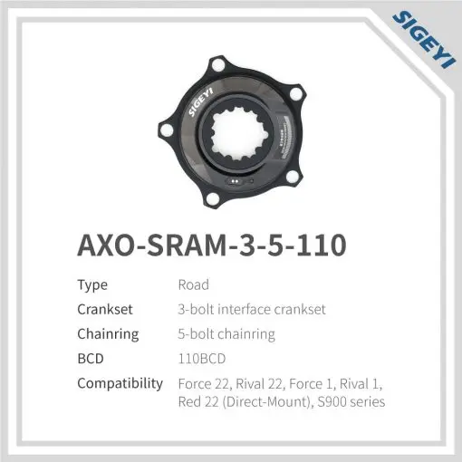 SIGEYI AXO パワーメーター SRAM 8ボルト PCD 110mm Sigeyi AXO SRAM 8-Bolt Road/Gravel Power Meter - Power Meter