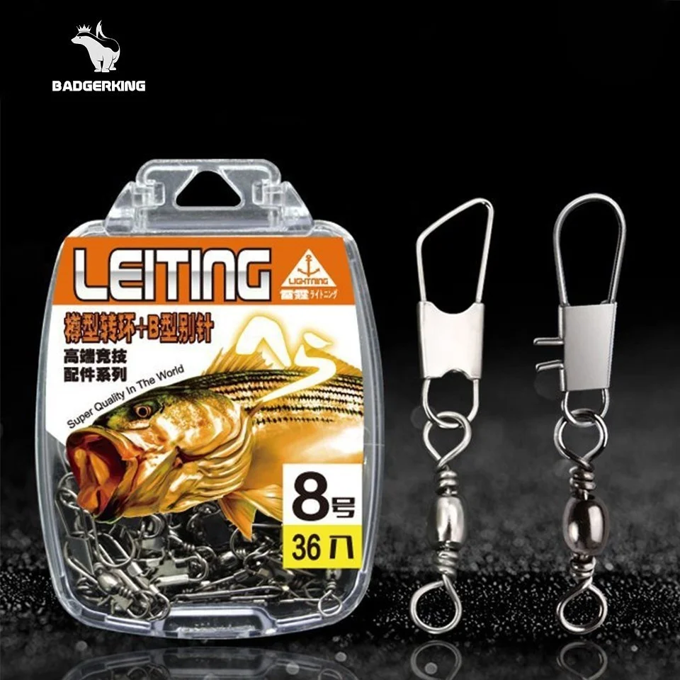 Anti-rust Snap Swivel Stainless Steel Fishing Swivels Accessories Set