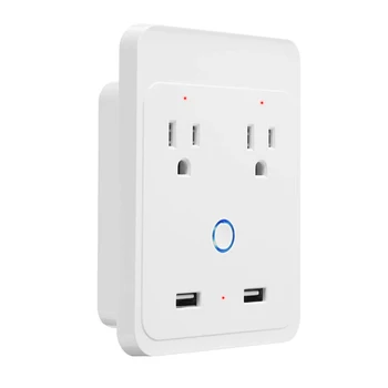 

Wireless Smart Socket US PLUG WIFI Intelligent Voice Remote Control Dual USB Ports Power Socket Work With Alexa Google Home