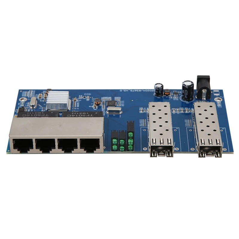 10/100/1000M 4 RJ45 UTP 2 SFP волокно Порты и разъёмы волоконно оптический медиа конвертер