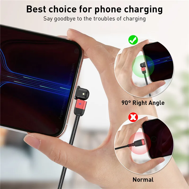 Кабель Gtwin USB Type C для быстрой зарядки Samsung S10 3A провод передачи данных Xiaomi Huawei 90 °