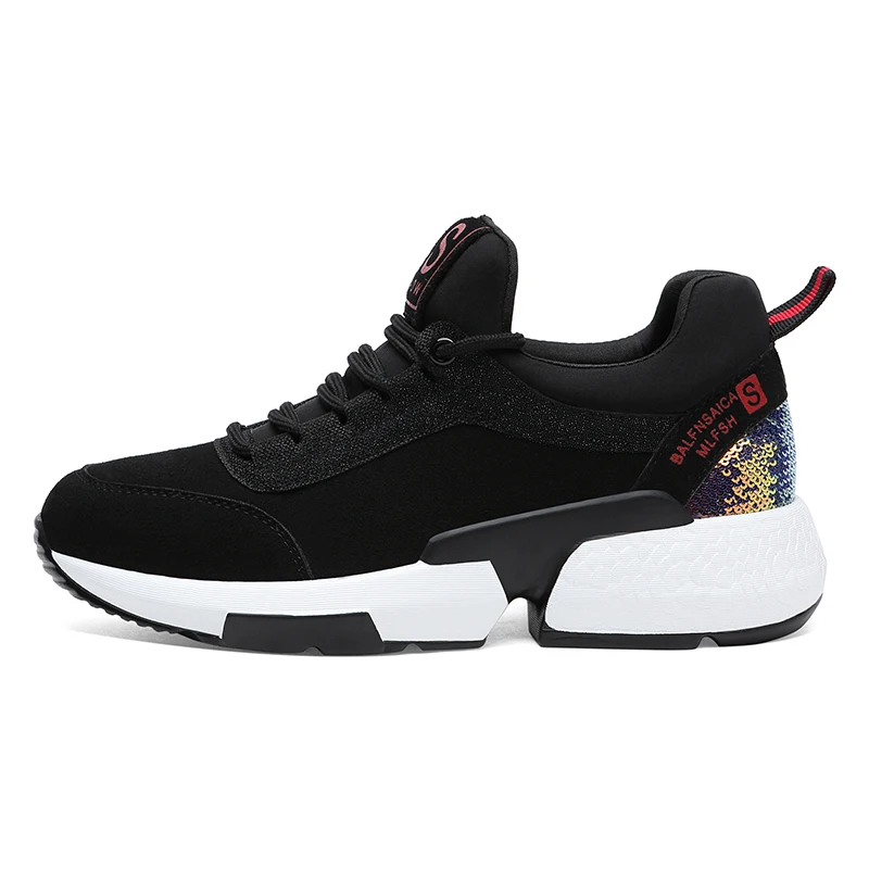 Women's Vulcanize Sneakers Shoes New Fashion Flats Black Shoes Ladies Platform Comfortable Breathable Tenis Feminino EA0040