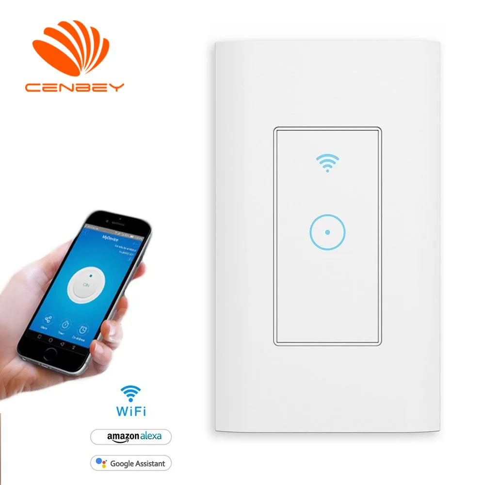 

US wifi light switch smart switch interruptor touch power switch voice control Amazon Alexa Google Assista single control