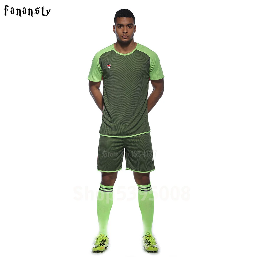 

Top Quality Football Jerseys Soccer Tracksuit Mens Football Uniforms Kits Sports Soccer Jerseys DIY Customized Training Green