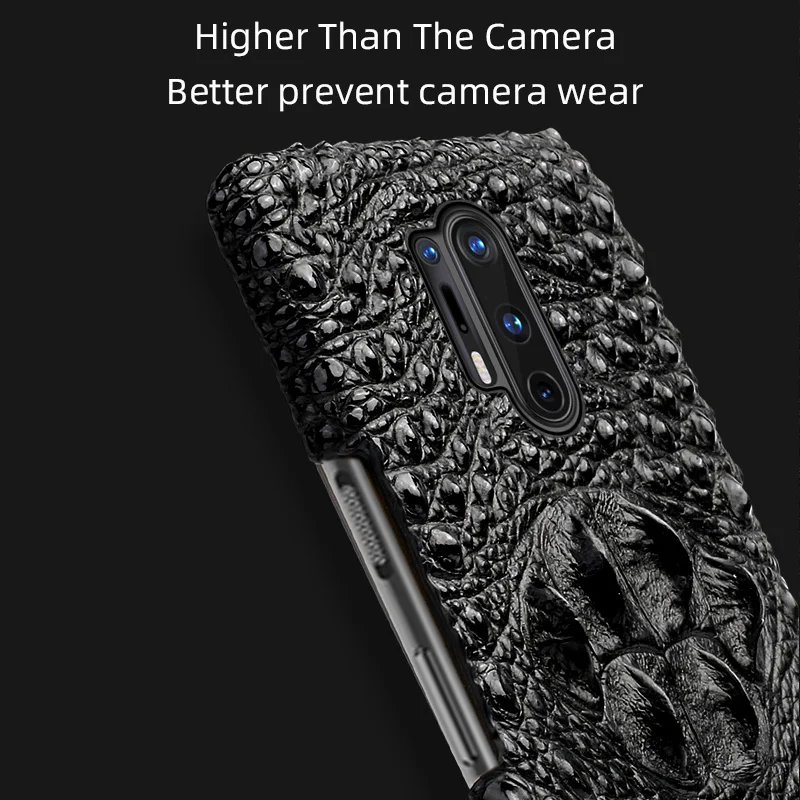 Genuine Cowhide Leather Phone Case For Oneplus 12 11 10 Pro 11R 12R Ace 2 2V 2Pro 3 3V Nord 3 One plus 3D Crocodile Cover