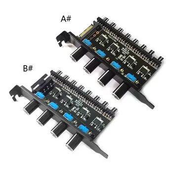 

PC 8 Channels Fan Hub 4 Knob Cooling Fan Speed Controller for CPU Case HDD VGA PWM Fan PCI Bracket 12V Fan Control