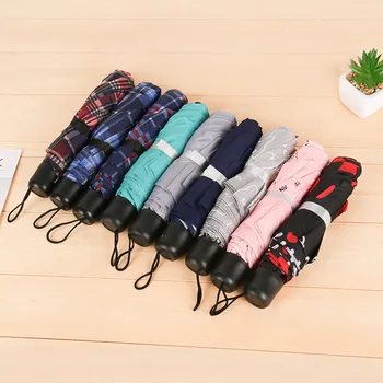 

8 Umbrella Ribs Couple Creative Short Umbrella Portable Mini Three-Fold Umbrella Rain Umbrella Umbrella Women's Parapluie