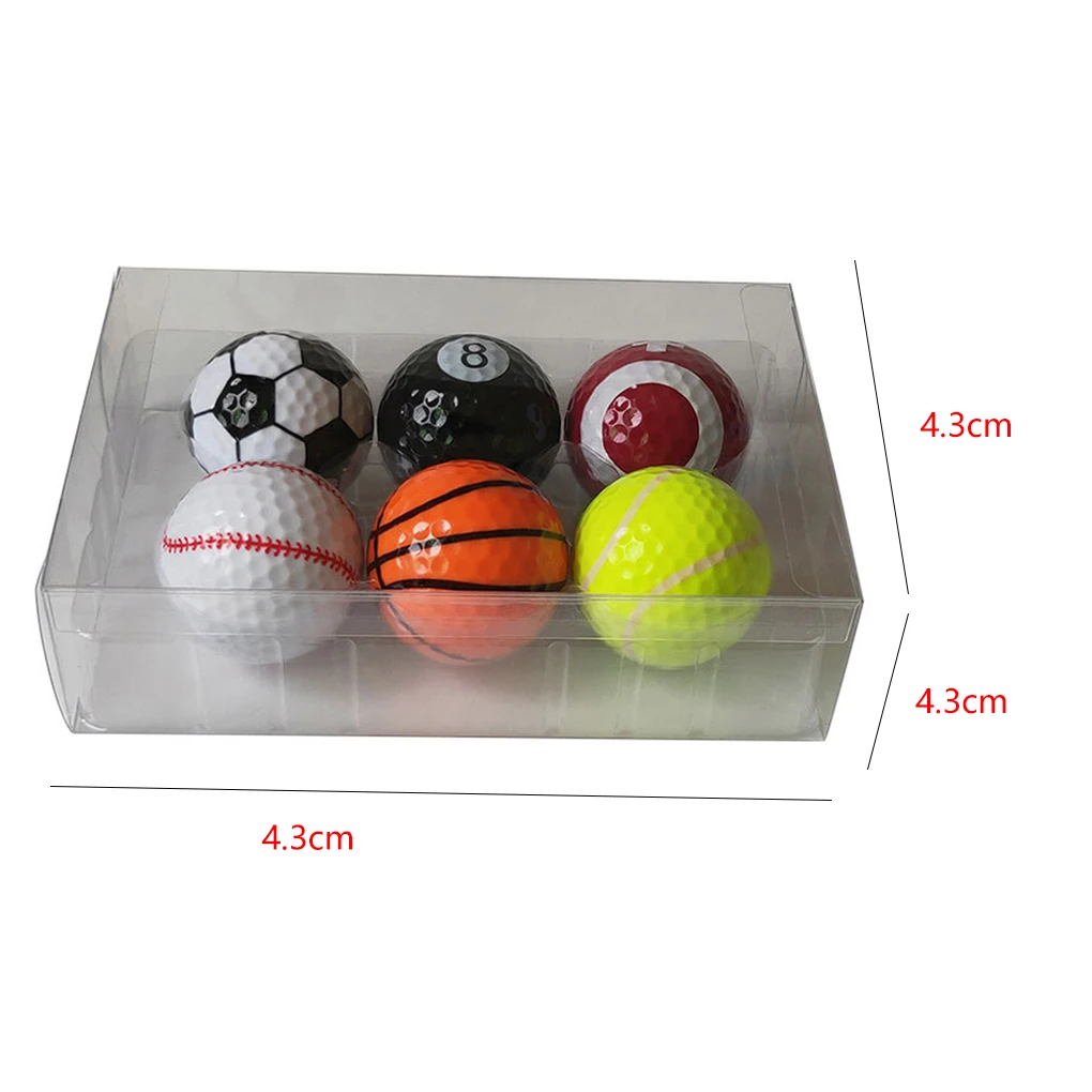 6 шт./кор. красочные мячи для гольфа домашние уличные игры для гольфа тренировочные мячи для гольфа подарок