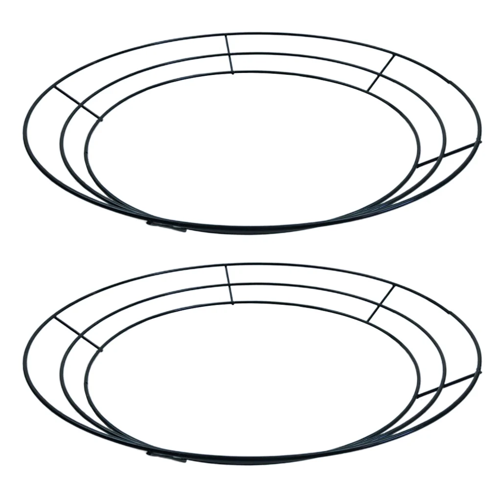 2-Pack Round Metal Wire Wreath Frame Form Hanger - Succulent Pot Metal Hanging Planter Plant Basket Holder - 30cm/ 12inch
