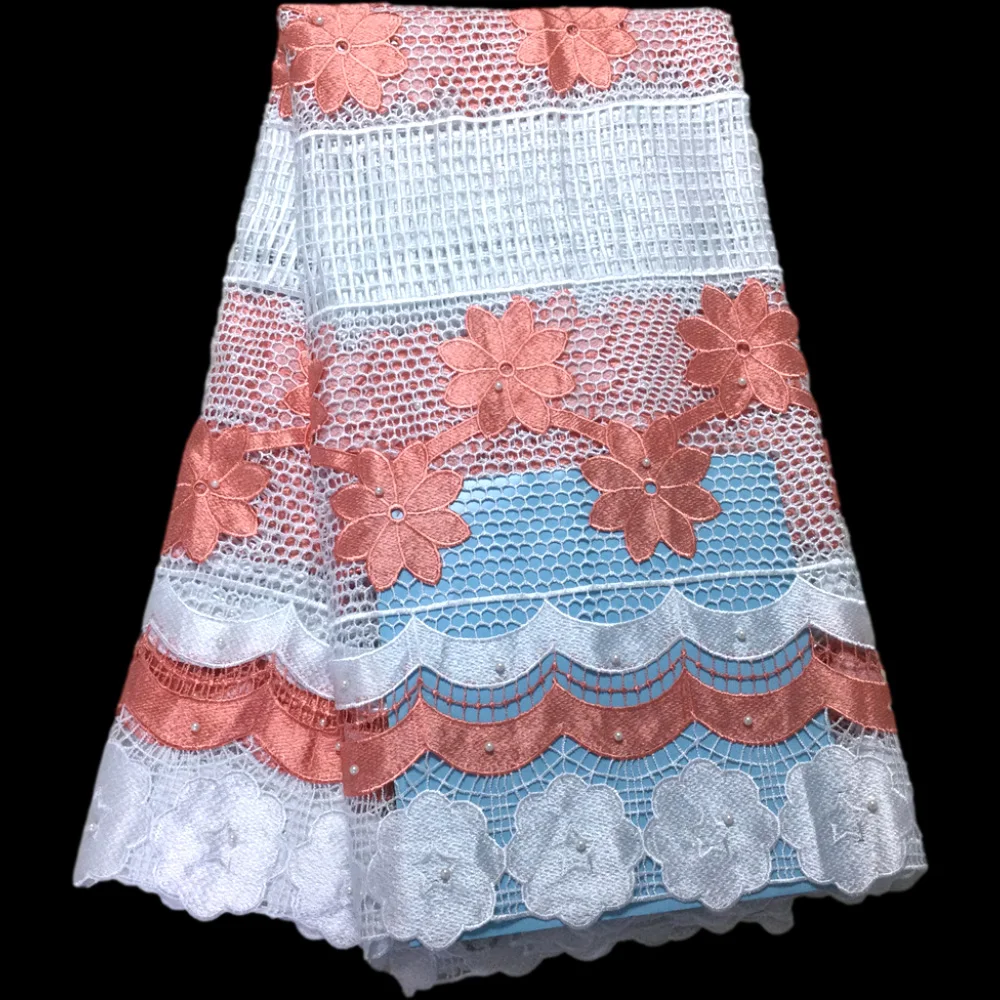 African Cord Lace Fabric Guipure With Wax Wedding 5Yard Embroidery Nigerian PL-E132 | Дом и сад