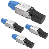 4 Pcs RJ45 Connector Tool-Free for Installation Cable Cat8 Cat7A Cat7 Cat6A Network Plug Field Ready Shielded 40 Gbps