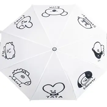 

Hot Sale Fashion Umbrella Kpop Star Same Style Cartoon Cute Gifts Fans Girls Sun Rain Umbrellas For Bangtan Boys