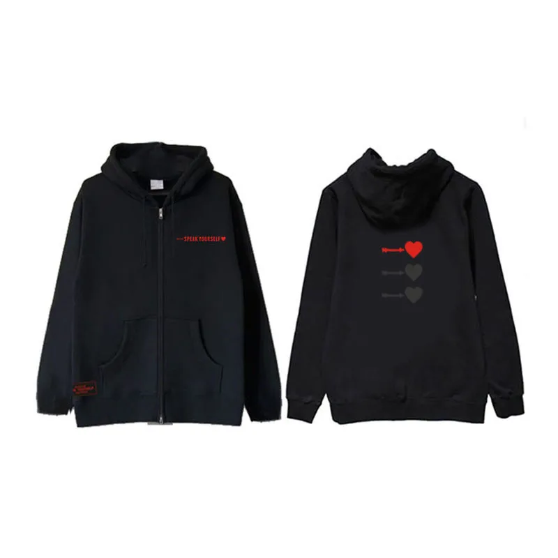 

K pop Bangtan Boys Speak Yourself Zipper Hoodies Jacket Spring Autumn Unisex Clothes SUGA JIMIN JIN JUNGKOOK RAP MONSTER LJJ552