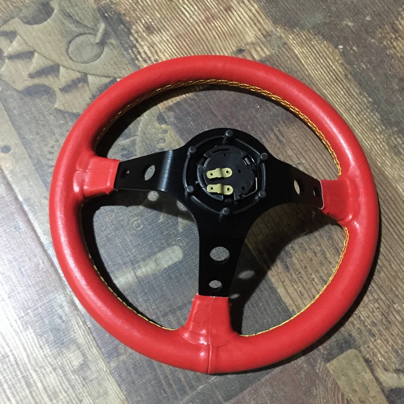 13''Deep Dish гоночный автомобиль Дрифт ралли тюнинг кожаный руль Универсальный красный/зеленый/желтый