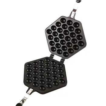 

Gas Egg Puff Maker Waffle Mold Hong Kong Waffle Maker QQ Egg Bubble Cake Baking Pan Household Business Non-stick Muffins Pan