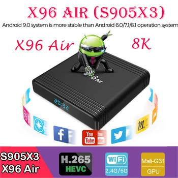 

Smart TV BOX x96 air Android 9.0 4K Wifi BT Netflix Media player mini android tv box Set top BOX X96Air wifi 2.4G/5G PK MAX H96