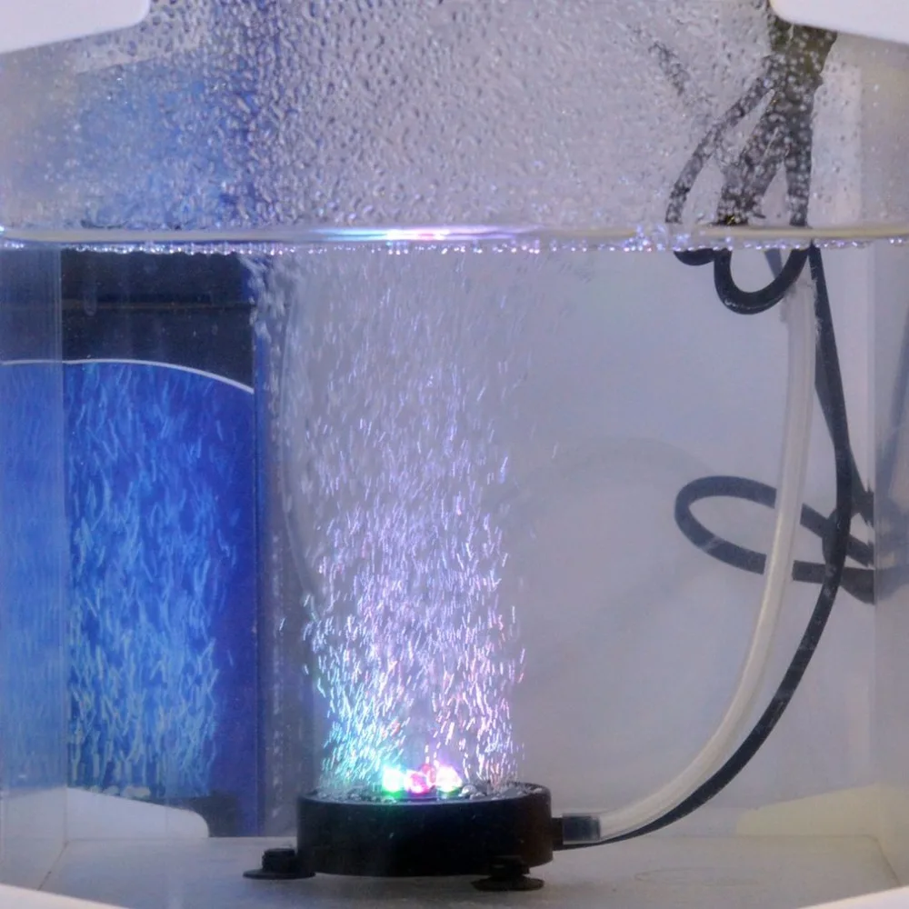 Газовый дисковый Водонепроницаемый светодиодный светильник, многоцветная Лампа для аквариума, QP-50, мини-светильник для аквариума, пузырьковый аэрационный диск 1,2 Вт