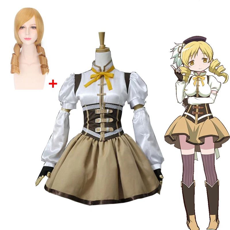 2020 Косплей Костюм Puella Magi Madoka Magica Tomoe Mami полный комплект носков с париком костюм