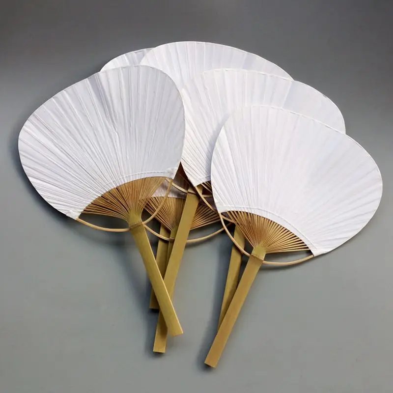 

20pcs Pure white bamboo handle blank calligraphy painting blank group fan fan fan white fan