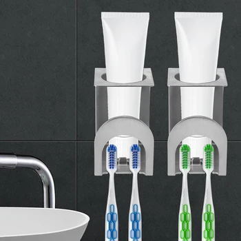 

Mug Toothpaste Toothbrush Holder Self Adhesive Wall Mounted Storage Shelf Multi-Purpose Stainless Steel Bathroom Accessories