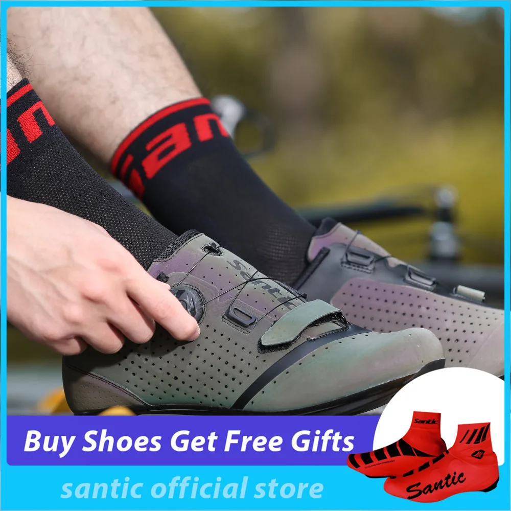 santic cycling shoes road bike shoes spin shoes with buckle