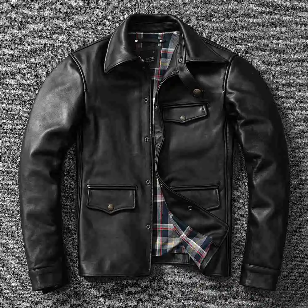 petite genuine leather coats & jackets Free shipping.thick black horsehide clothes.classic brakeman leather jacket,quality men genuine leather coat,sales.super vintage sheepskin coat