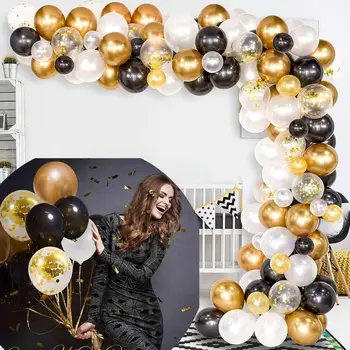 

Confetti Grey Black Gold Balloon Arch Adult Birthday Balloons For 30th 40th 50th Birthday Engagement Wedding Engagement Party