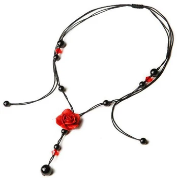 

Light-out beautiful red rose necklace