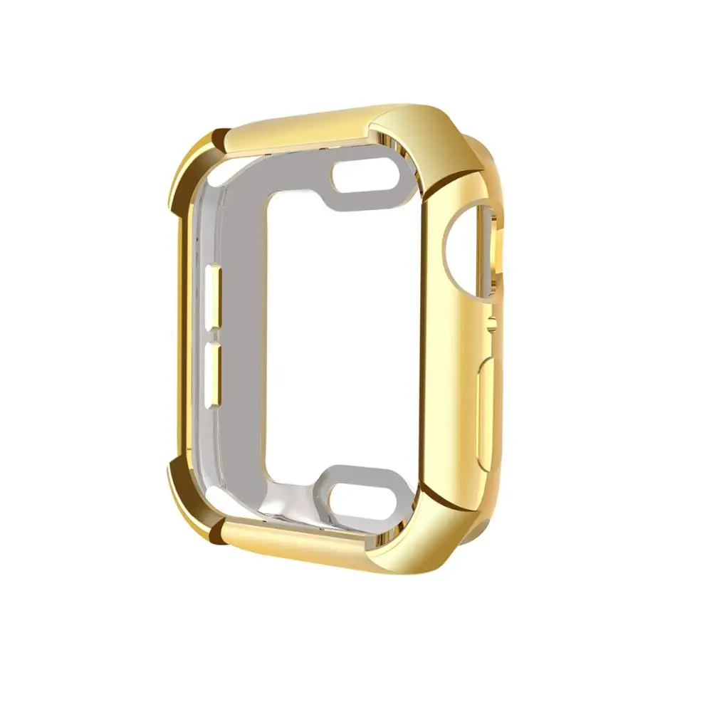 Защитный чехол для Apple Watch, версии 5/4/3/2/1 40 мм 44 полной защиты для защиты от падения покрытие TPU чехол s для наручных часов iWatch, версия 3, 2, 42 мм, 38 мм - Цвет: Золото