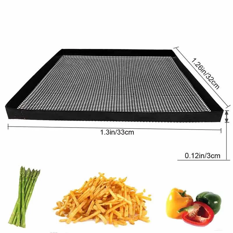 Air Fryer Rack Baking Tray Mat Food Basket Roaster Rack Oven Baking Mesh Tray Heat Resistant Tools 1Pcs