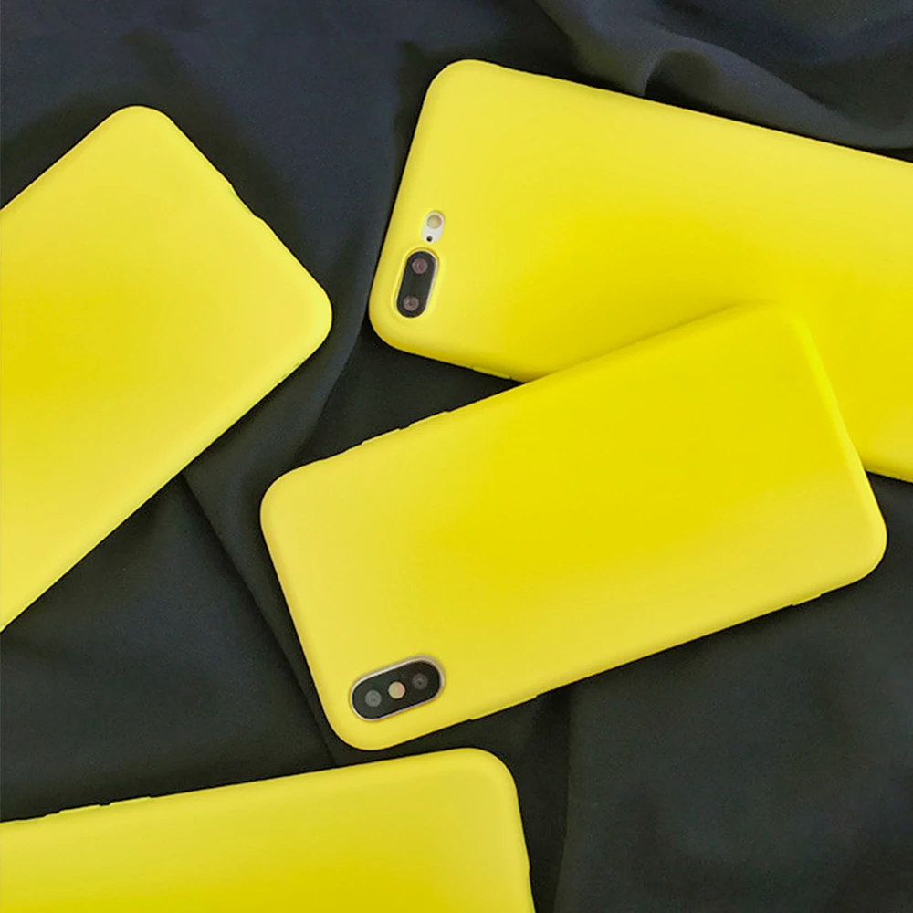 Свежий лимонно-желтый чехол для телефона для iphone Apple XS XR 8plus 8 7plus 7 все включено мягкий чехол для iphone xsmax для мужчин и женщин 6s