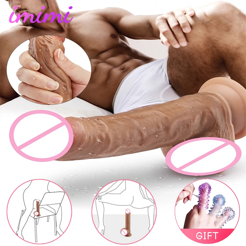 Super Huge Realistic Dildo Vibrator Sex Toys For Adult Women Big Dildos Phallus Suction Cup No Vibrator Female Masturbation Cock