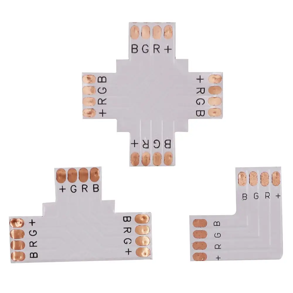 

5PCS 4pin L X T Shape LED Connector 10mm for connecting corner right angle 5050 RGB LED Strip Streifen